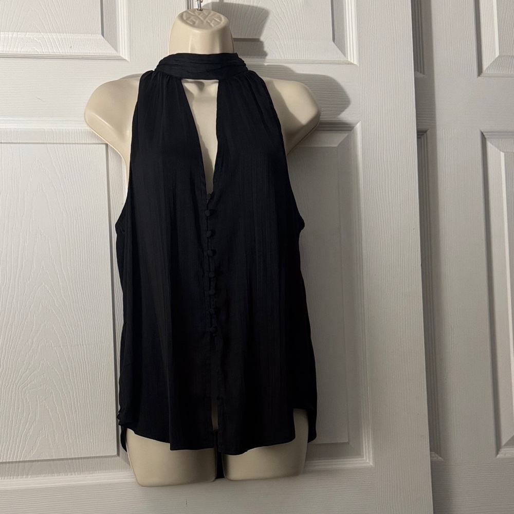 Anthropologie Elegant Black Halter Top